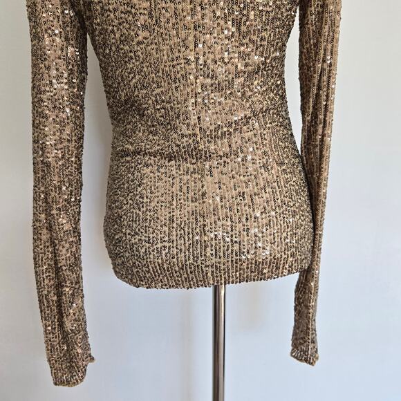 NEW Intimately Free People Gold Rush Sequin Shirt Glam Maximalist Women Small - Picture 9 of 13